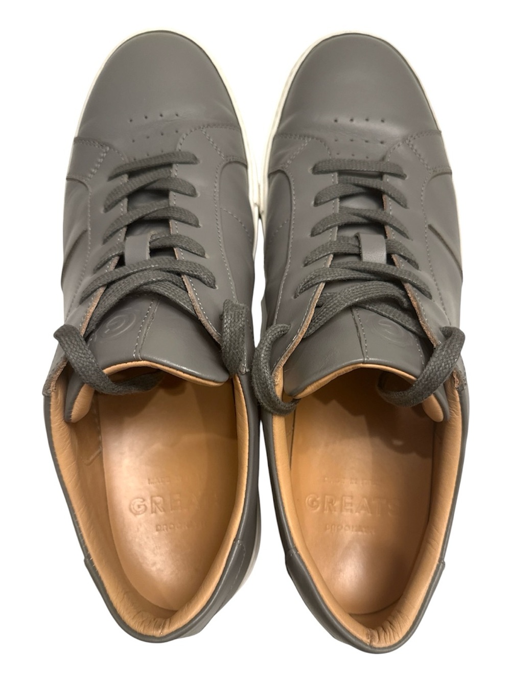 Greats - Gray Leather Low-Top Sneakers - Picture 2 of 6